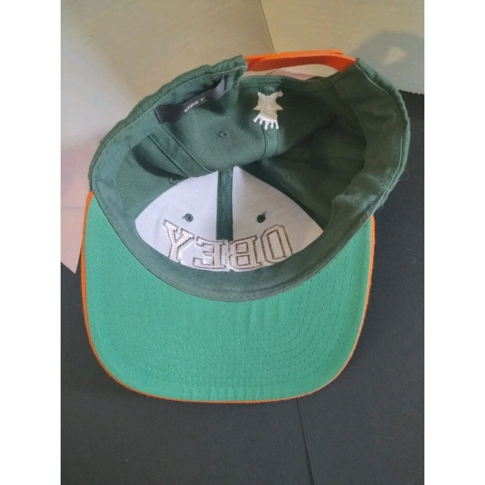 OBEY World Wide Propaganda Snapback Hat Orange&Green